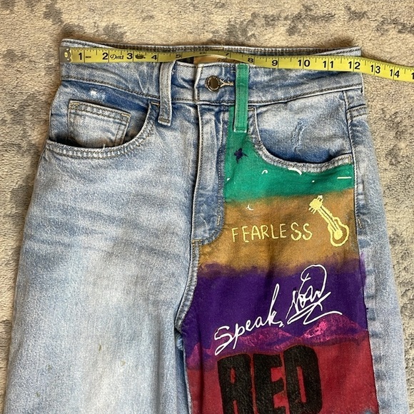 Universal Thread DIY Taylor Swift Eras Tour High Rise Wide Leg Jeans Sz 00 - Picture 12 of 15